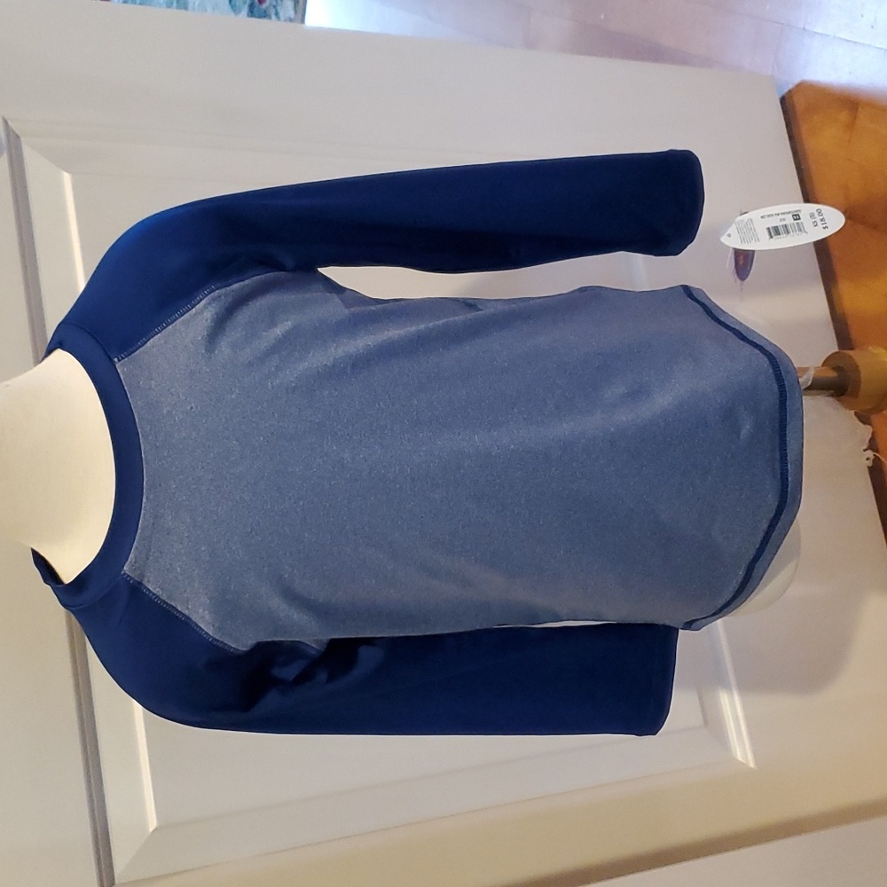 Boys Wave Zone Long Sleeve Rashguard Swim Shirt Top Size XS 5 Navy NWT